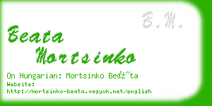 beata mortsinko business card